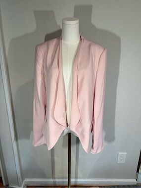 Vince Camuto Pale Pink Draped Open-Front Blazer
